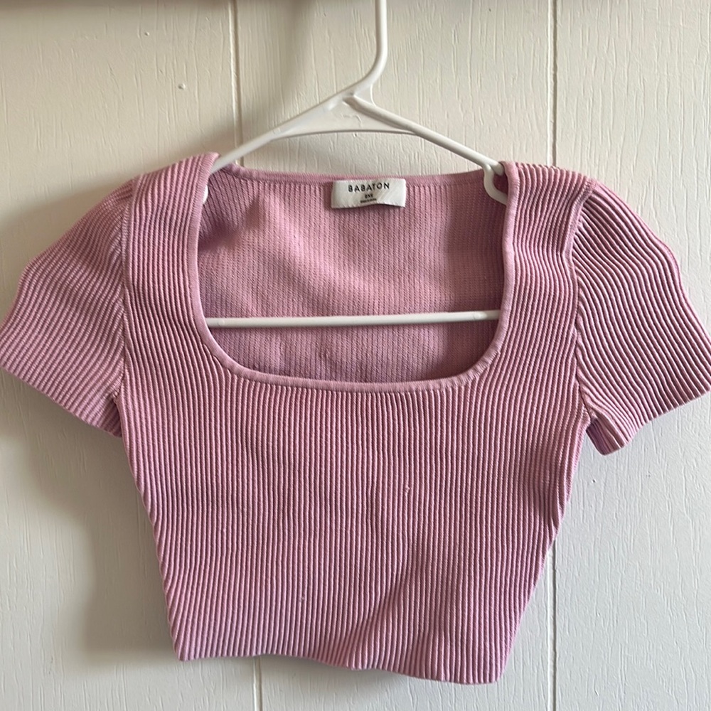 Aritzia Babaton Sculpt Knit Squareneck Top